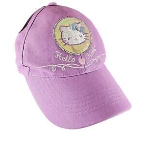 Sanrio 2005 Hello Kitty Lavendar Girls Baseball Cap w/Jewel - Size 4-7 - New